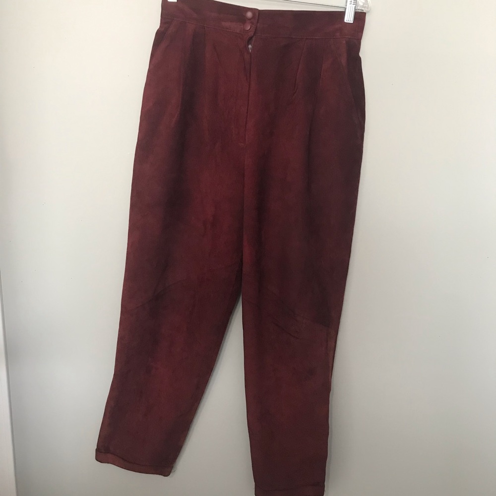 Danier Vintage Burgundy Suede Pants